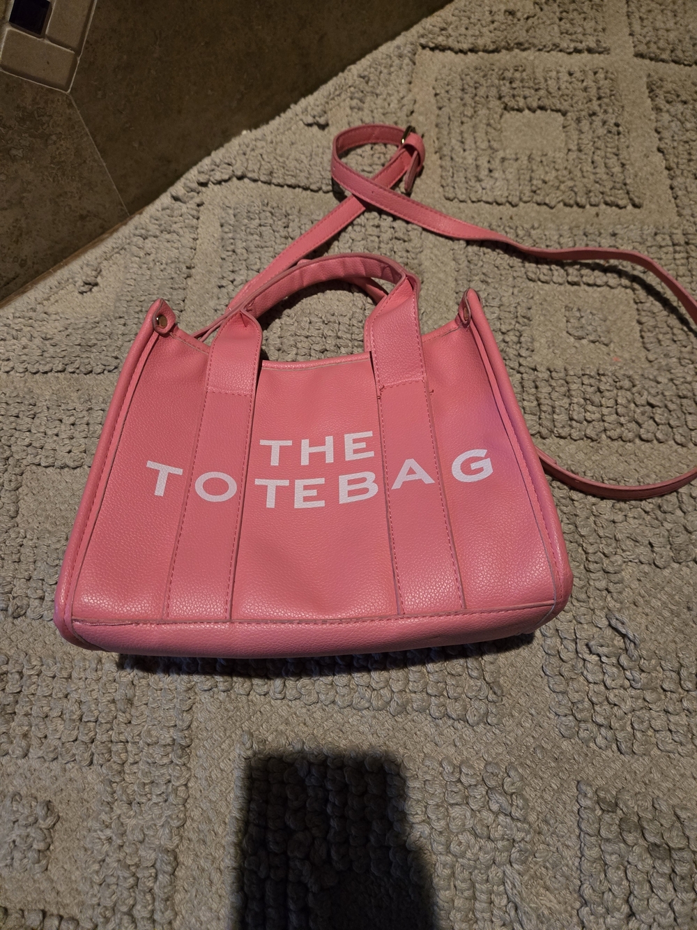 Pink 'The Tote Bag' Women's Crossbody Tote with Top Handles